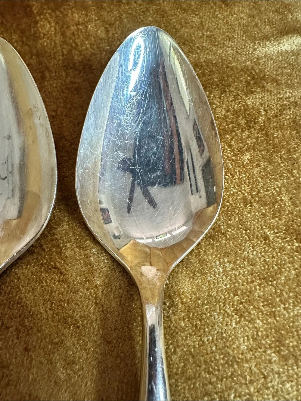 Vintage 60s Oneida Community Flight Serving Spoons Pair - Silver Plated